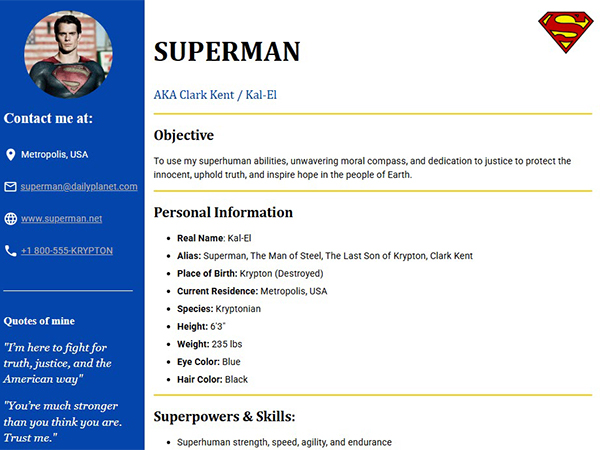 Superman CV
